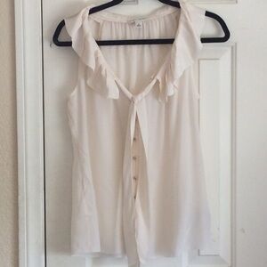 Banana Republic Cream Ruffle Blouse EUC